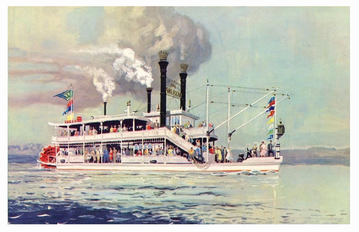 Freedomland USA Amusement Park Excursion Boat 1960 Postcard
