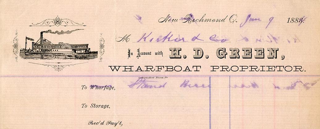 WharfboatNewRichmondOHIO1884H.D.GREEN
