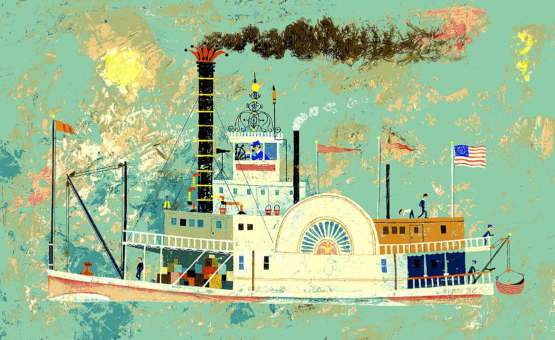 Carl Sacks steamboat painting