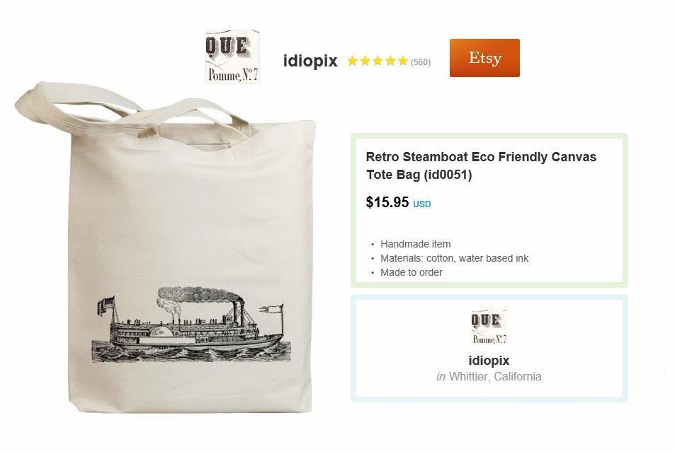 steamboat tote bag